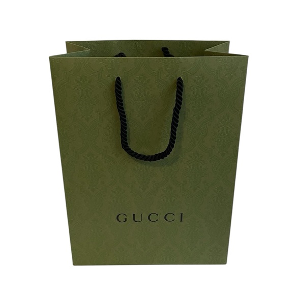 Authentic GUCCI Limited Edition Green Brocade gift Shopping Bag 13.5" X 10"x5.5” - Picture 3 of 16
